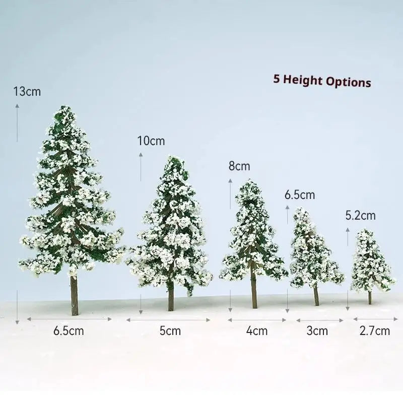 Xmas Christmas Decoration 5 Sizes Of Mini Snow Pine Model Scenery Trees For Winter Ornaments Crafts Home