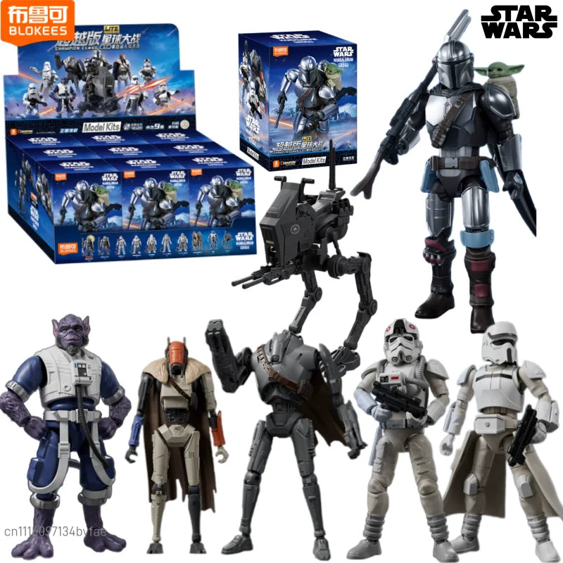 BLOKEES Star Wars Series Brick Figures Beyond Edition The Mandalorian and Grogu Imperial Stormtrooper Assembled Model Toy Gift