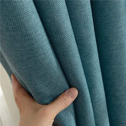 Luxury Cotton Linen Thickened Blackout Curtains for Living Room Bedroom Custom 310cm High Window Drapes Elegant Room Darkening