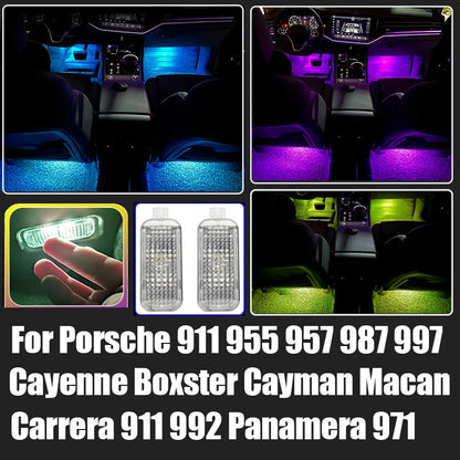 For Porsche 911 955 957 987 997 Cayenne Boxster Cayman Macan Carrera 911 992 Panamera 971 Car Footwell Lights Accessories