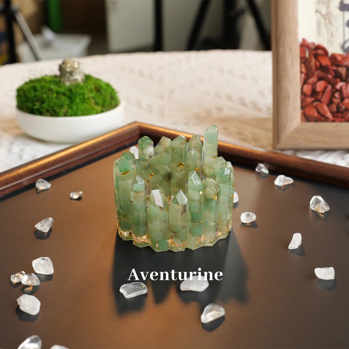 1PC Natural Crystal Energy Generator degaussing Bowl Reiki Healing Chakra Resin Meditation Point Room Decor For Mother Day Gift
