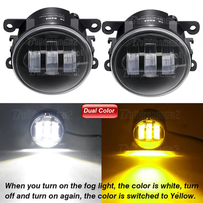 2 Pieces 90MM Round Car Left + Right LED Lens Fog Light Assembly DRL 30W 3000LM For Porsche Macan (95B) 2014 2015 2016 2017 2018