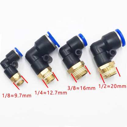 5Pcs Pneumatic Air Connector Fitting PC/PCF/SL/PB/PL 6 8 10 12 Thread 1/8 1/4" 3/4" 1/2" Hose Fittings Pipe Quick Connectors
