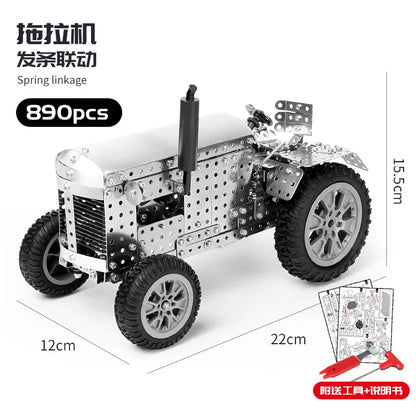 3D Metal Building Block Fighter Aircraft Model Assembly Jigsaw Toy Alloy RC Engineering Vehicle Gift Adult Assembly