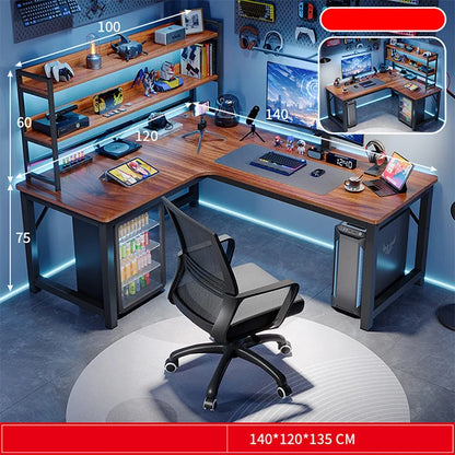 L Shape Computer  for Home Office Gaming Desk with Storage Shelves Modern Adjustable Height Desk Workstation Desk Table