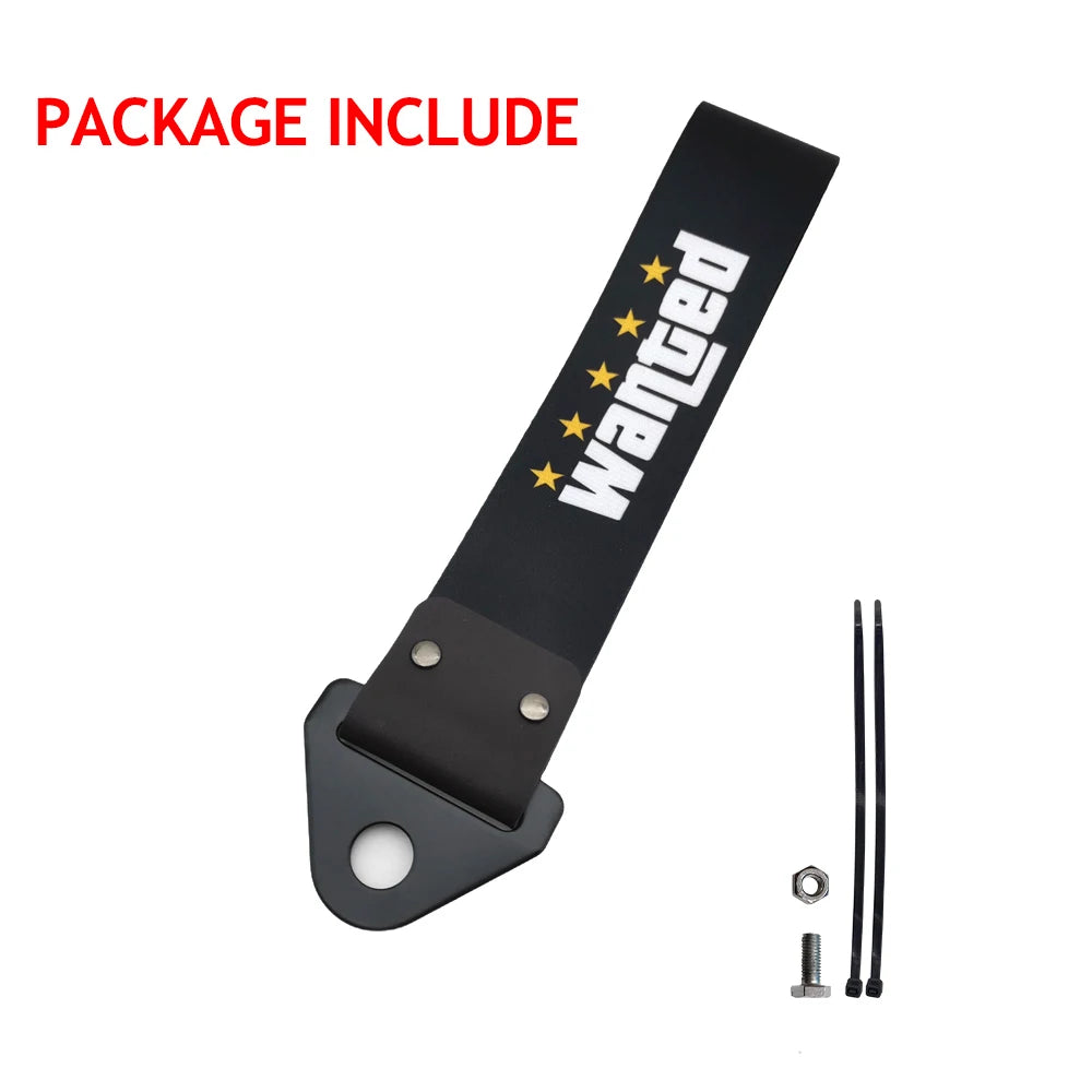 JDM Racing Culture Style Tow Strap Universal Race Towing Car Motorcycle Trailer Ropes Bumper Hook Belt Pendant