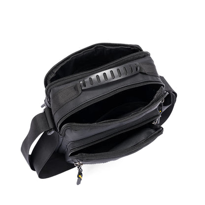 Crossbody Bag Men Nylon Large Capacity Multi Layer Waterproof Shoulder Bag for Business Leisure Work Travel Daily Commute