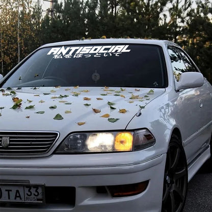 JDM Style 'ANTISOCIRL' Vinyls Decal, Windshield Rear Window Decal Car Sticker Banner, High Quality for Car Truck & LAPTOP!