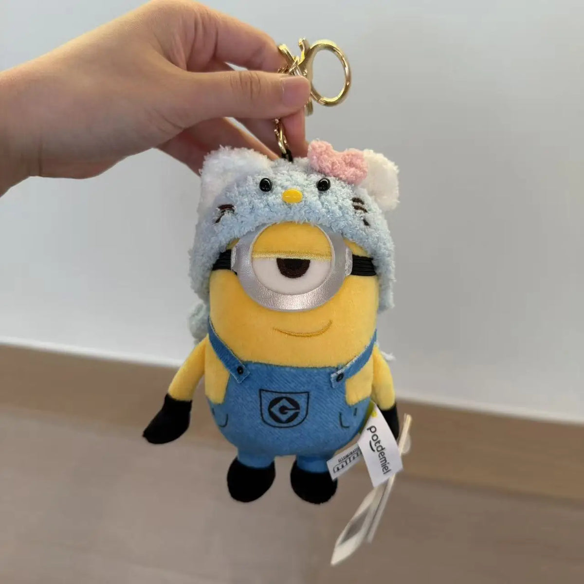 Genuine Cute Little Yellow Minion Bob Backpack Pendant Cartoon Plush Doll Keychain Bag Doll Decoration Birthday Gift