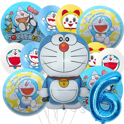 Cartoon Doraemoned Birthday Party Decoration Tableware Cup Plate Tablecloth Napkin Backdrop Cartoon Cat Party Favors Supplies