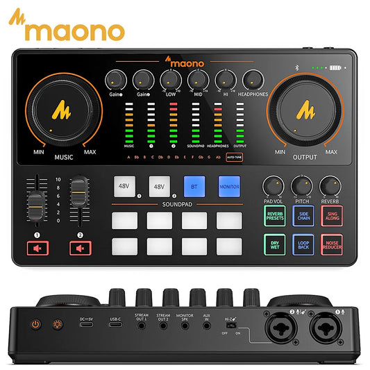 MaonoCaster E2 Gen2 Audio Interface Mixer AME2 Gen2 Dual XLR Input for Podcast Live Streaming Gaming Audio Interfaces Sound Card