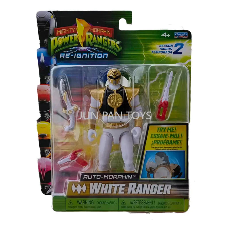 Original Power Rangers S2 White Ranger Figure All Accessories Collection Combinable White Tigerzord Saba Saber Mask Coin Playset