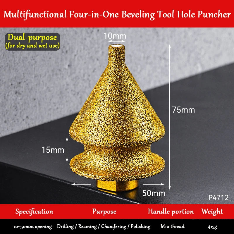 4in1 Brazing Edge Trimming Diamond Chamfering Machine Angle Grinder Ceramic Tile Marble Hole Drilling Diamond Chamfering Machine