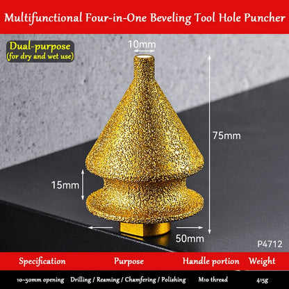 4in1 Brazing Edge Trimming Diamond Chamfering Machine Angle Grinder Ceramic Tile Marble Hole Drilling Diamond Chamfering Machine