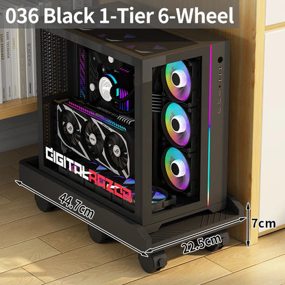 Adjustable Height Mobile CPU Stand Printer Shelf With Wheels Strong Load Capacity For Desktop Computer Tower Printer Office Use