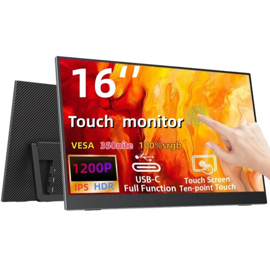 XAITH  UCKY 14/16-Inch Portable Touch Monitor 1200P HDR 16:10 Low Blue Light For XBox PS4 / 5 Switch Cell Phone PC Loptop Extens