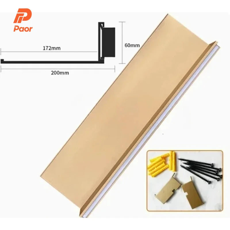 50-150cm Led Wall Shelf Mounted Storage,Shelves With Led Light Holder Minimalism Decoration, Alluminium Bookcase Wall Shelf