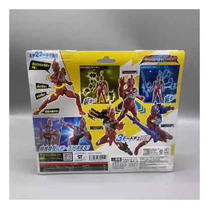 Bandai Original Ultraman Omega Three Forms DX White Tiger Set White Tiger Blue Dragon Armor Anime Action Figures for Kids Gifts