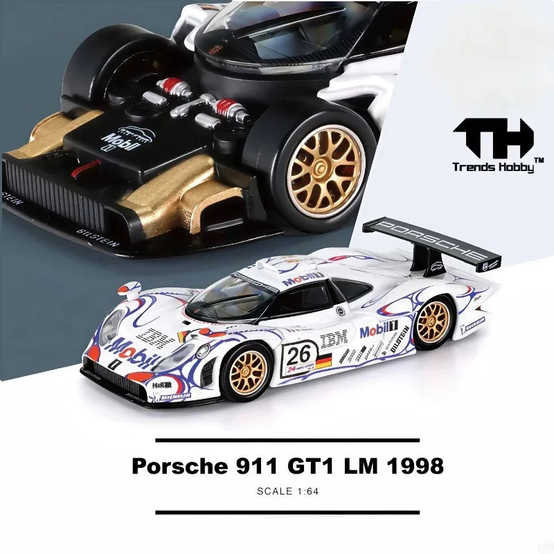 TH 1/64 911GT1 Le Mans Champion Cayenne Alloy Car Model as a Gift for Collectors