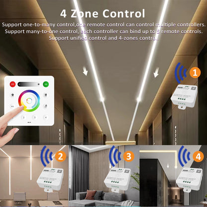 24V Running Water Flowing LED Strip Light 5M 10M 15M 20M Chasing Flexible WS2811 Tape Lamp Bluetooth APP 2.4G RF Remote Control