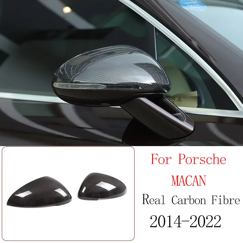 Real Carbon Fiber For Porsche Macan 2014-2020 Inner Door Central Control Gear Panel Cover Door Sill Trim Stickers Accessories
