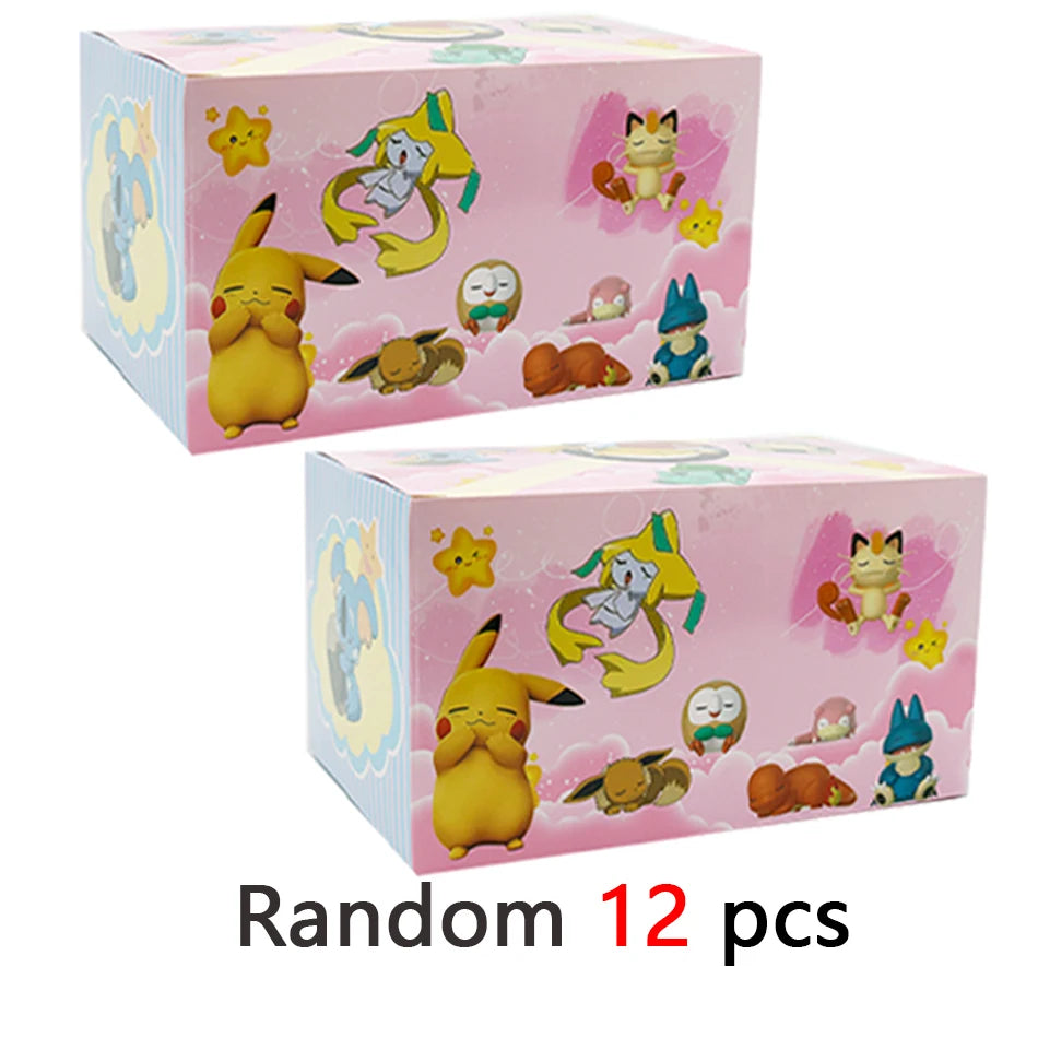 Anime Pokémon Blind Box Model Figure 1-12 Pcs Pikachu Sleep Series Interior Hand Sleeping Position Toys Gift for Sfriends