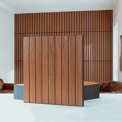 10pcs 30x30cm Peel and Stick Wood Slat Wall Panels| Decorative wall panels, self adhesive, living room, bedroom, not real wood