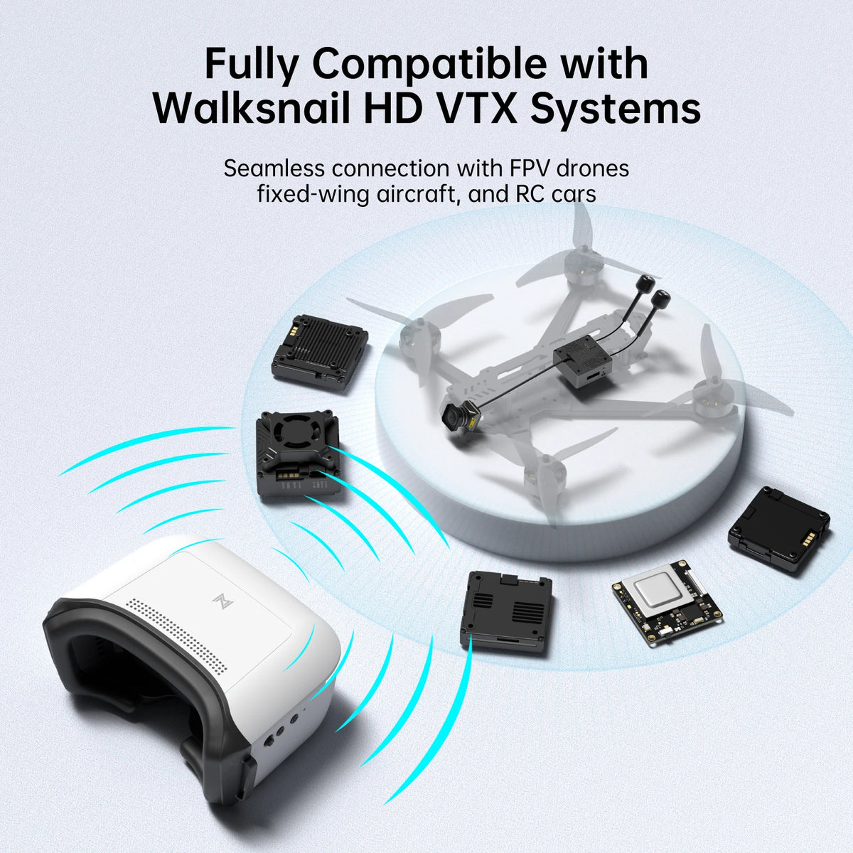 Walksnail Avatar HD Goggles L Moonlight Kit 4K/60FPS GM3 Gimbal Head Track System All-in-One Set For Wltoys RC Car HD FPV Racing