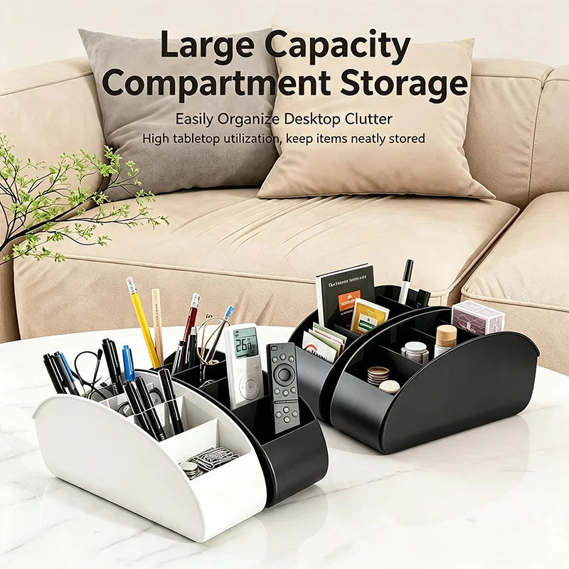 5 Compartment Remote Control Organizer Creative Desktop Storage Rack Plastic Holder Multi Purpose Desk Organizer
