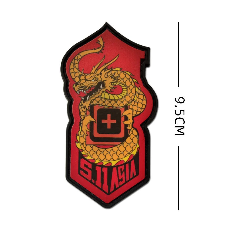 3D PVC Military Tactical Embroidery Patches Backpack Emblem Applique with Hook Outdoors Morale Armband Badges Clothes Stickers