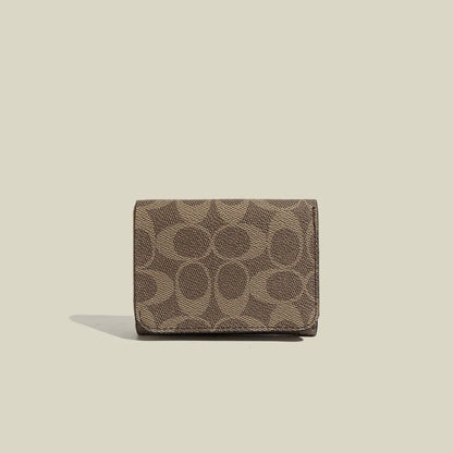 High quality three fold short wallet with PU leather buckle coin wallet, fashionable high-end men's and women's wallet
