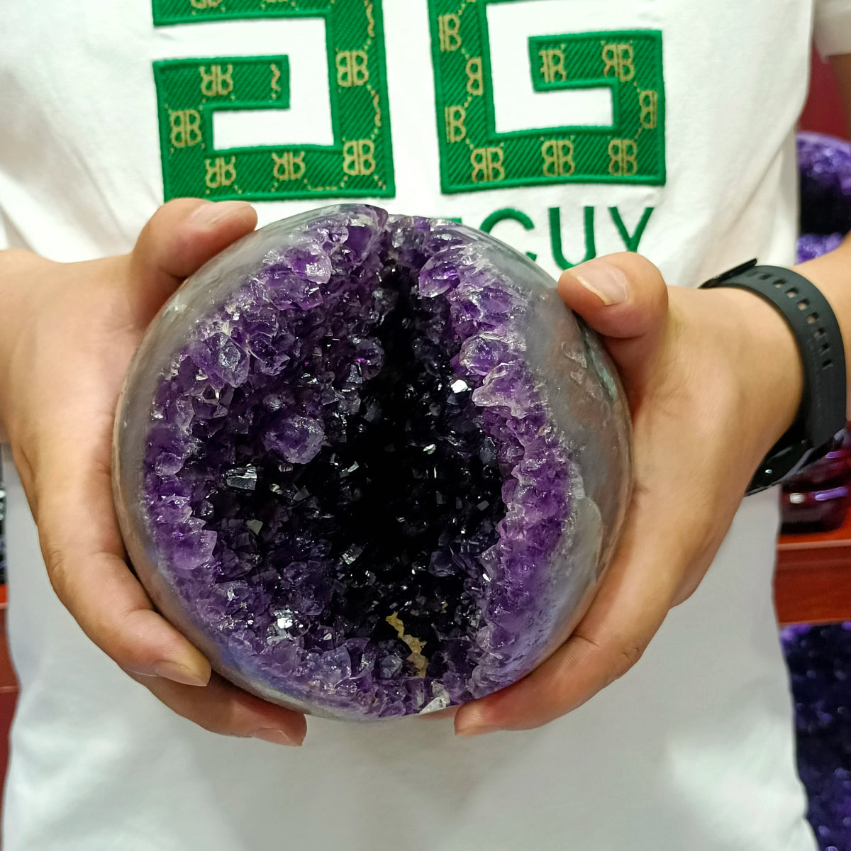 Naturally Formed! Uruguayan Amethyst, Purple Crystal, Geode Opening Laugh, Mineral Reiki, Healing, Wealth