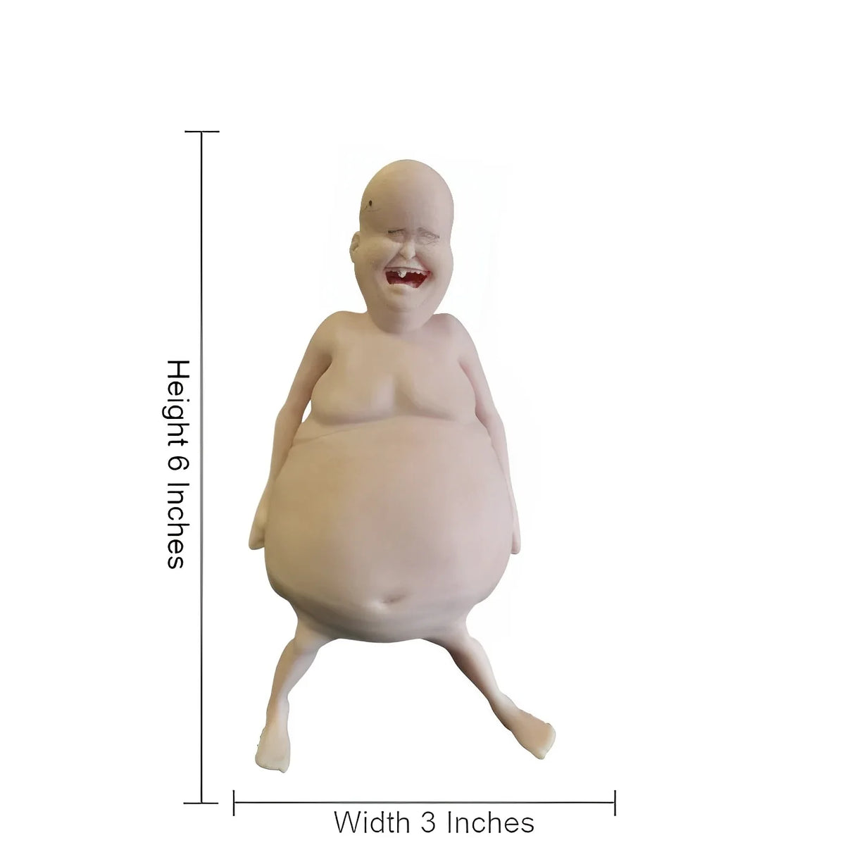 Funny Belly Doll - with Expressive Eyes & Fluffy Ears Easy-Clean Silicone Material for Adult Party Decor, Quirky Home Decoration