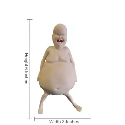 Funny Belly Doll - with Expressive Eyes & Fluffy Ears Easy-Clean Silicone Material for Adult Party Decor, Quirky Home Decoration