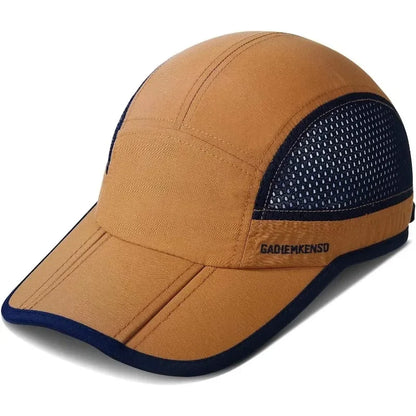 GADIEMKENSD Men Women Folding Climbing Peaked Cap Baseball Cap Outdoor Breathable Camping Hiking Quick Drying Trekking Sun Hat