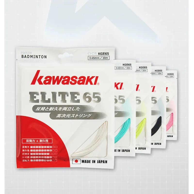 Kawasaki ELITE-65 Badminton String 0.65mm High-quality Elasticity Crisp Sound Badminton Accessory String