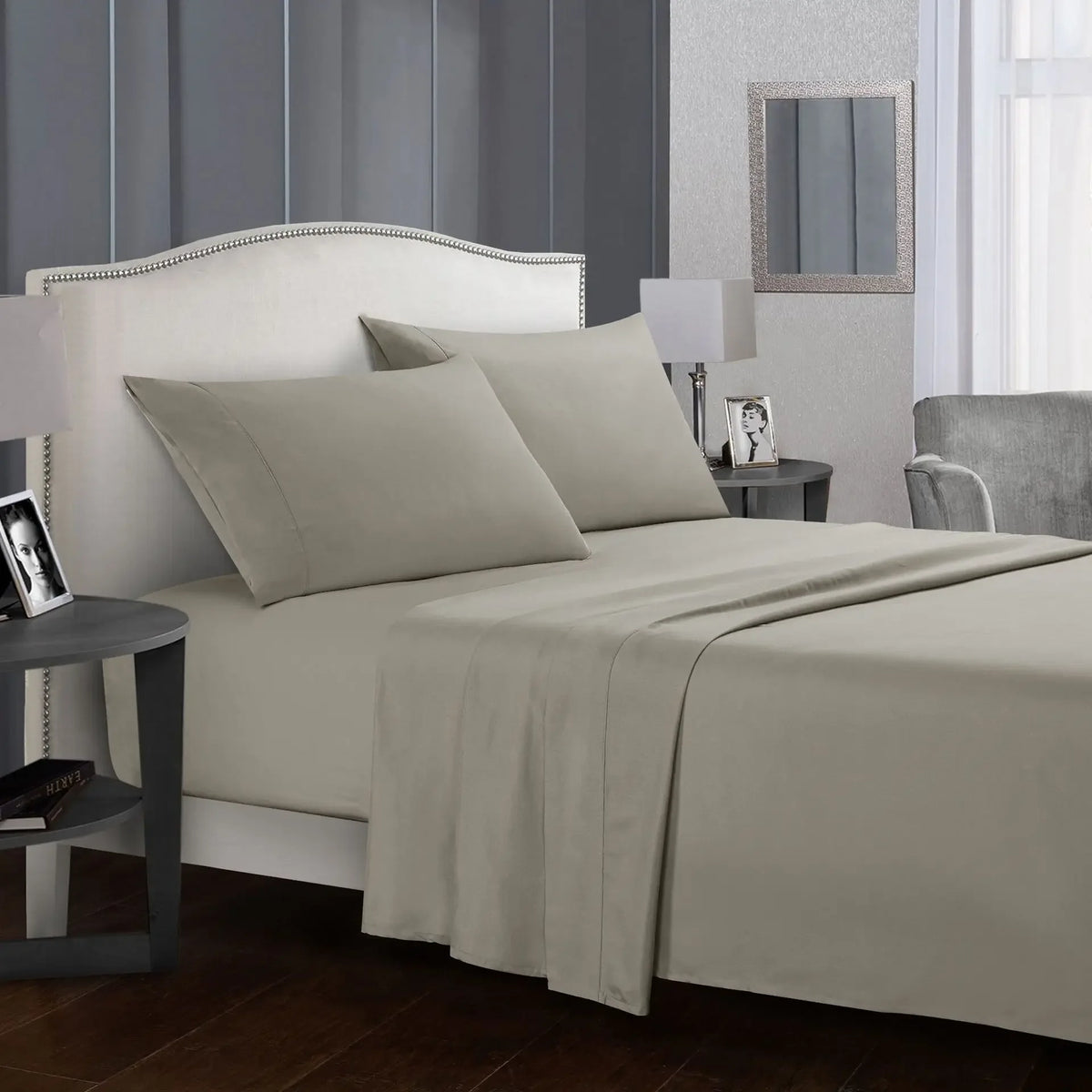 Solid Color Soft Brushed Bed Set Fitted Sheet Flat Sheet Pillowcase Bedding Set Bed Sheet Twin Full Queen CA King 3/4 Pieces
