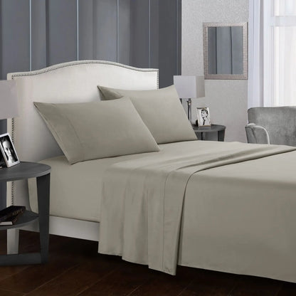 Solid Color Soft Brushed Bed Set Fitted Sheet Flat Sheet Pillowcase Bedding Set Bed Sheet Twin Full Queen CA King 3/4 Pieces