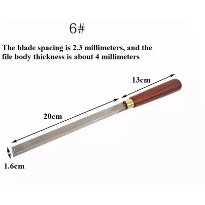 White Steel Flat Bottomed File Wooden Groove Polishing Special High Foot File Knife Set Woodworking Handmade Fine Polishing File