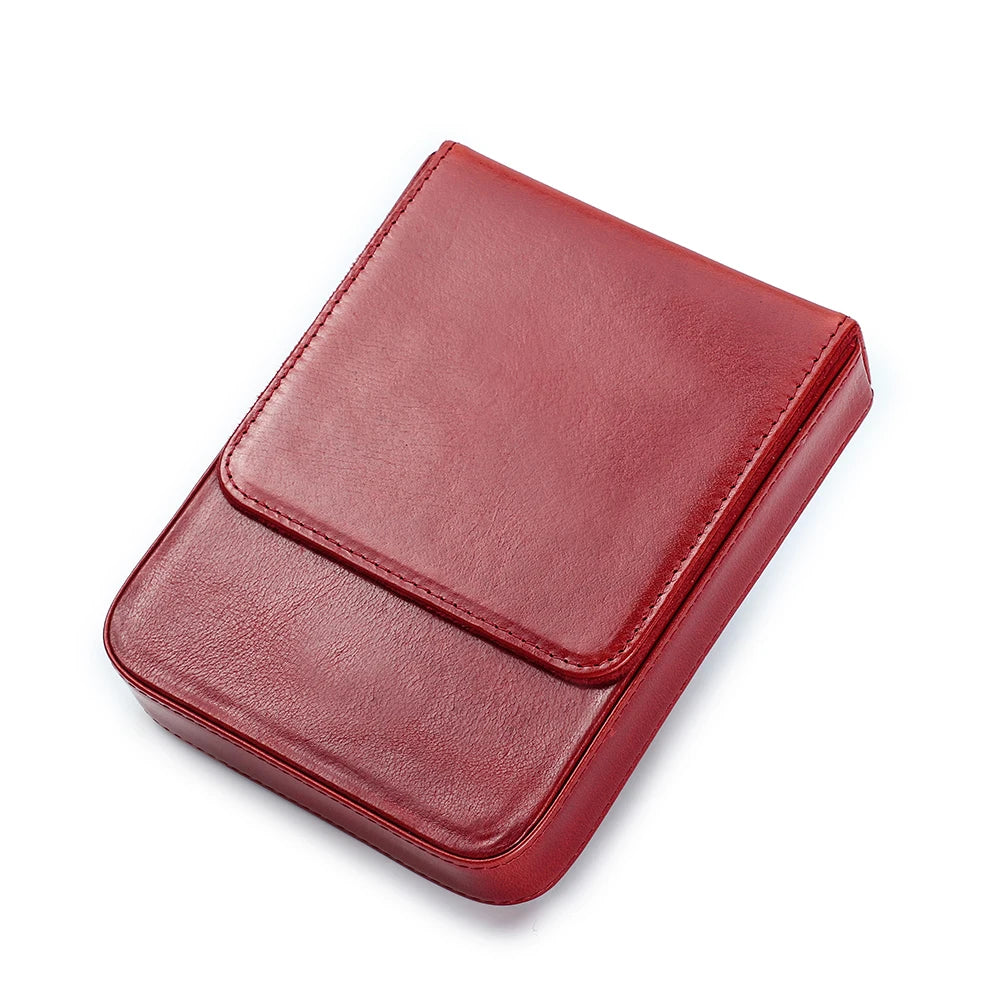 Luxury Genuine Leather 6 Slots Pen Case With Removable Pen Tray Holder Pencil Case Office School Supplies Pouch Creative Gift