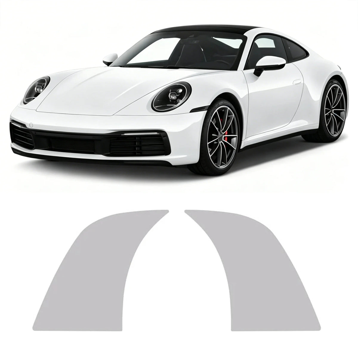 For Porsche 911 2020-2025 Car Rear Door Protective Film Transparent TPU Protective Film Corner Scratch-Resistant Film