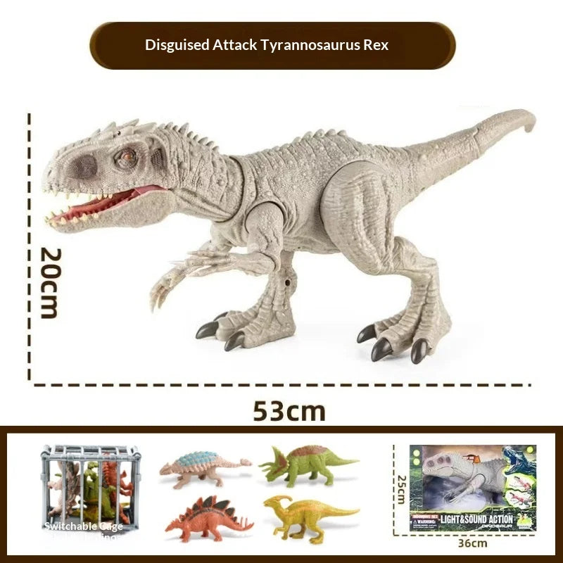 Large Interactive Dinosaur Figurine Light Sound Effects Movable Limbs Realistic Sculpture Stylish Indoor Collectible Present