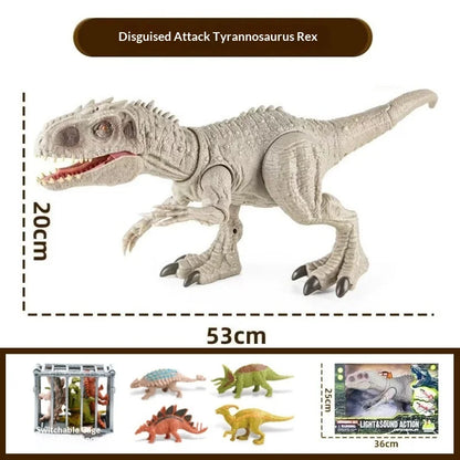 Large Interactive Dinosaur Figurine Light Sound Effects Movable Limbs Realistic Sculpture Stylish Indoor Collectible Present