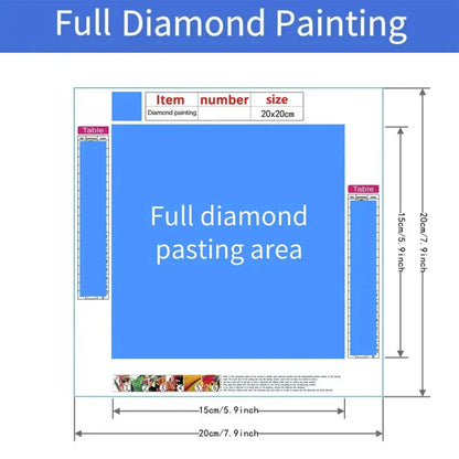 10pcs/20pcs/30pcs Diamond Painting Kit, Random style/Random pattern Cartoon Animal Floral Human Patterns, 20x20cm Full Drill Art