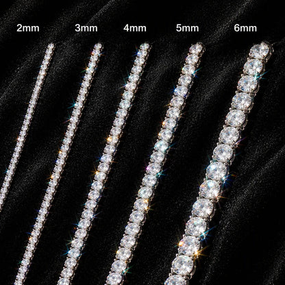 SY Brand Jewelry 925 Sterling Silver Tennis Chain Necklace For Women Men 7A Zircon Luxury Necklaces Rhodium Plated S925 Jewelry