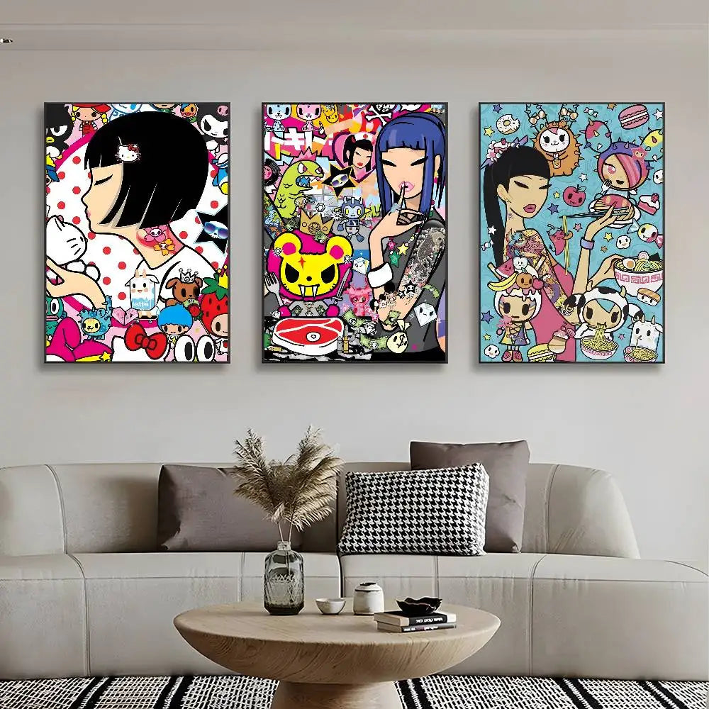 Kawaii T-Tokidoki Anime Poster HD art sticky wall waterproof home living room bedroom aesthetic decoration