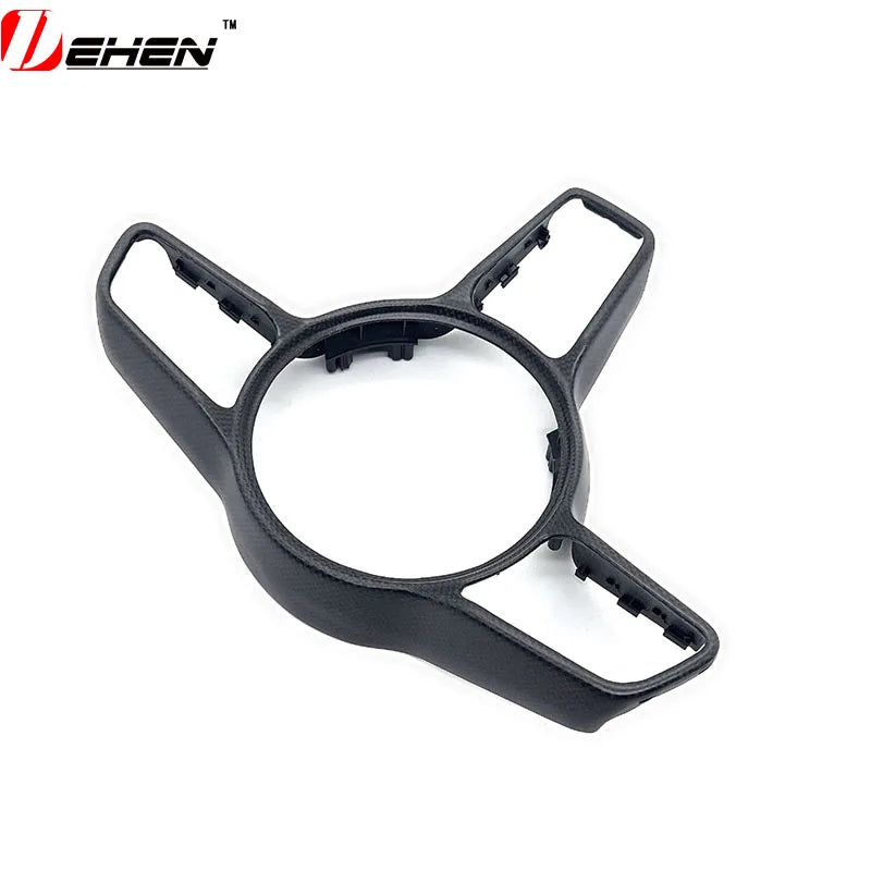For Porsche Macan Cayenne Panamera 718 918 911 Car Interior Steering Wheel Cover Trim Accessories Carbon Fiber Texture