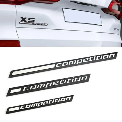 3D ABS Black Competition Logo Rear Boot Trunk Emblem Badge Sticker Decals For BMW M1 M3 M4 M5 M6 X1M X3M X4M X5M X6M