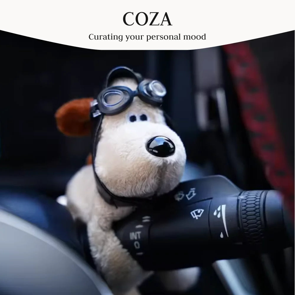 Puppy Turn Signal Switch Ornament Car Wiper Rod Decoration Figure Plush Puppy Interior Accessories Room Door Handle Decoration