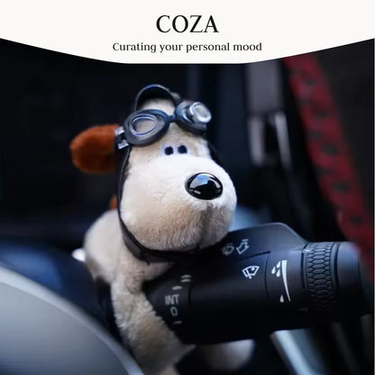 Puppy Turn Signal Switch Ornament Car Wiper Rod Decoration Figure Plush Puppy Interior Accessories Room Door Handle Decoration